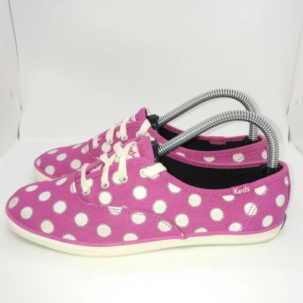 Keds Champion Pink Polka Dot Casual Sneakers Women's Size 7.5